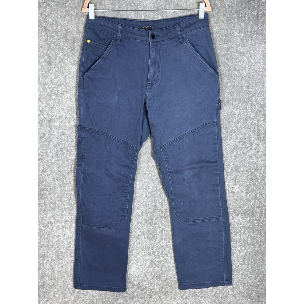 CAT Caterpillar Double Knee Carpenter Pants Mens Size 32x32 Blue Stretch Pockets